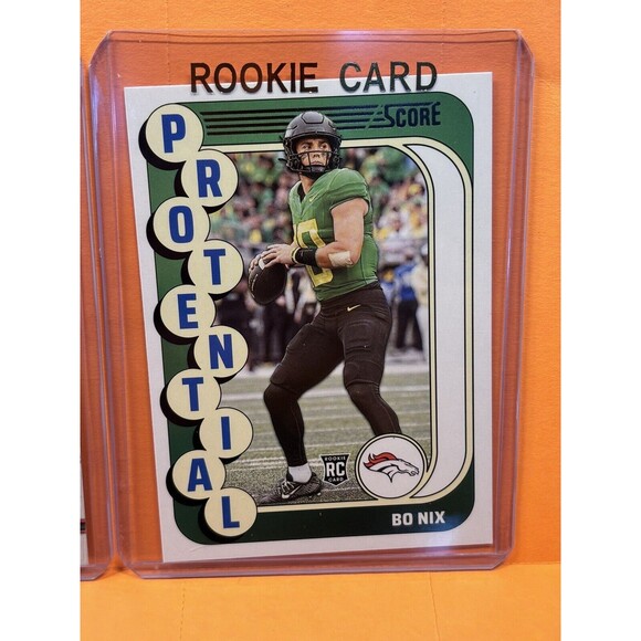 Bo Nix 3 Rookie Refractor Prospect 1st Card Lot Oregon Ducks Denver Broncos RC - Picture 4 of 5